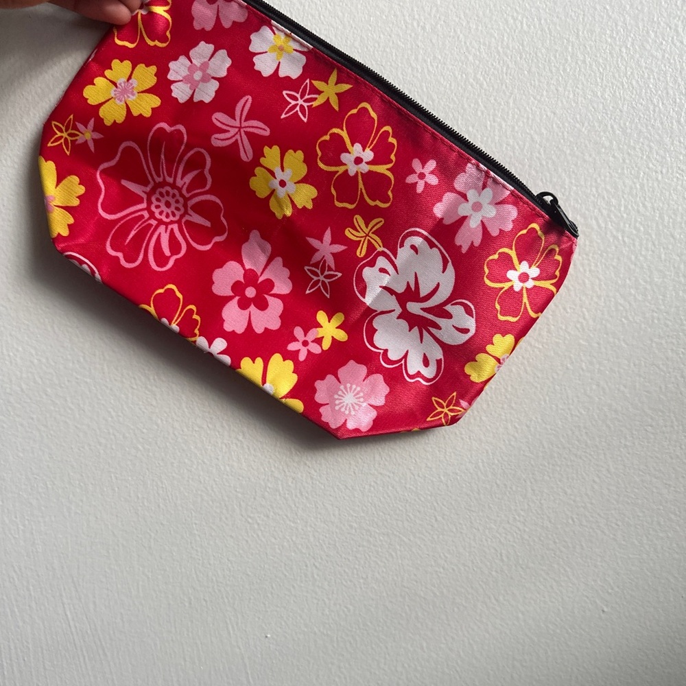 hibiscus tropical flowers makeup bag
